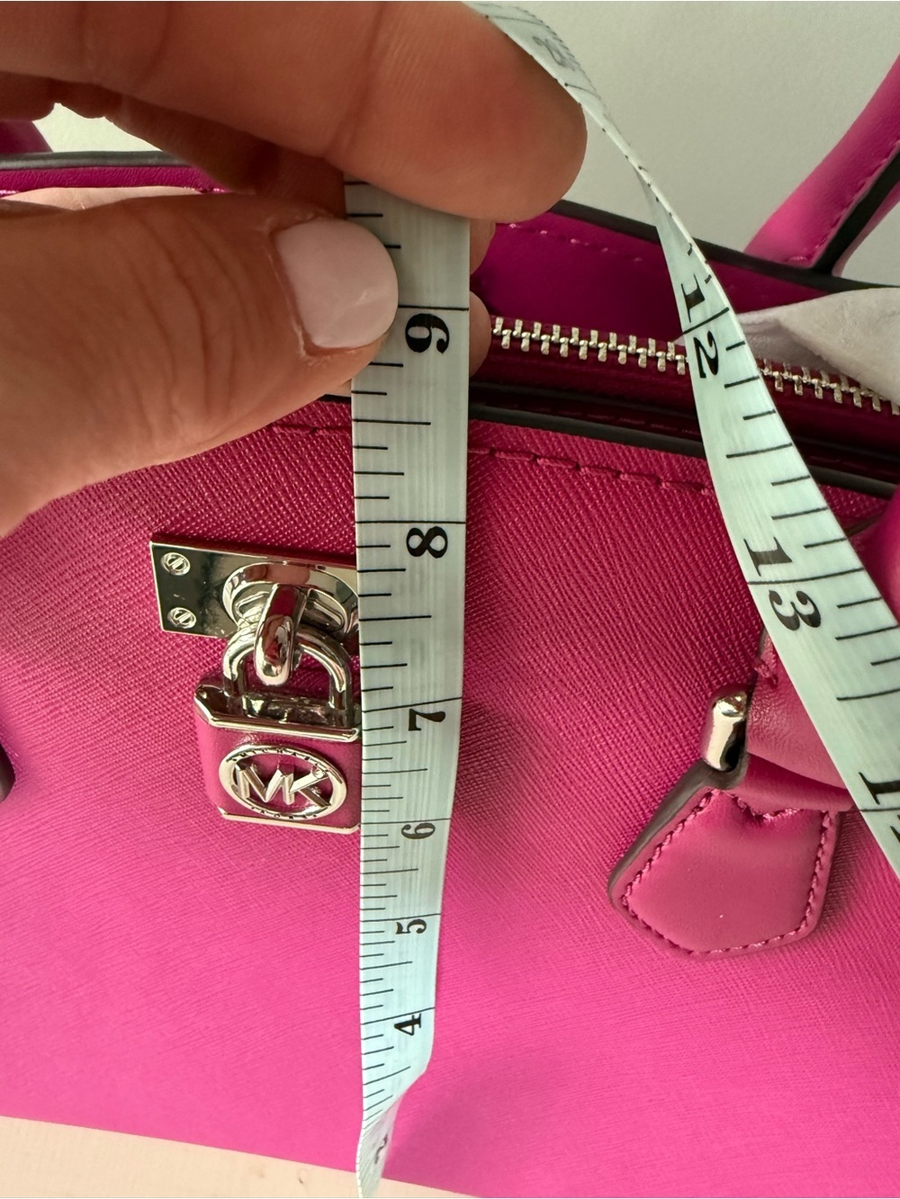 Michael Kors Ruby Medium Leather Satchel, Deep Fuchsia • New with tags - Picture 8 of 9